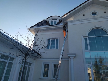 украшение фасада гирляндами