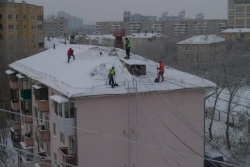 уборка сосулек с крыш