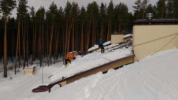 чистка крыши от снега