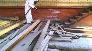 Очистка фасада, шлифовка плитки